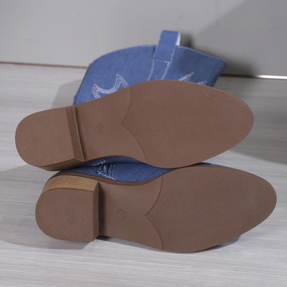 Cowboylaarzen van Denim Blauw voor Vrouw
