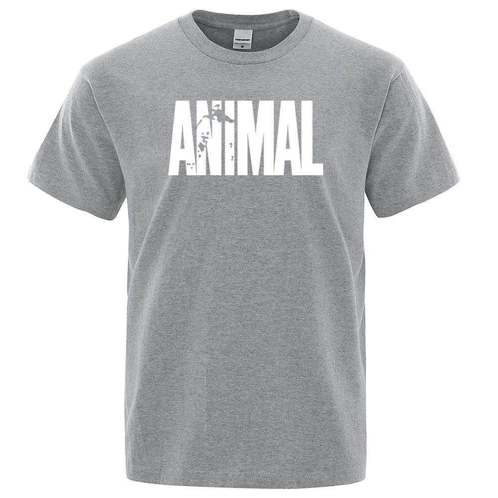 T-Shirt Mannen Dierenprint Casual Kleding