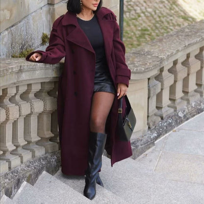 Trenchcoat Bordeaux Rood met Ceintuur voor Vrouw