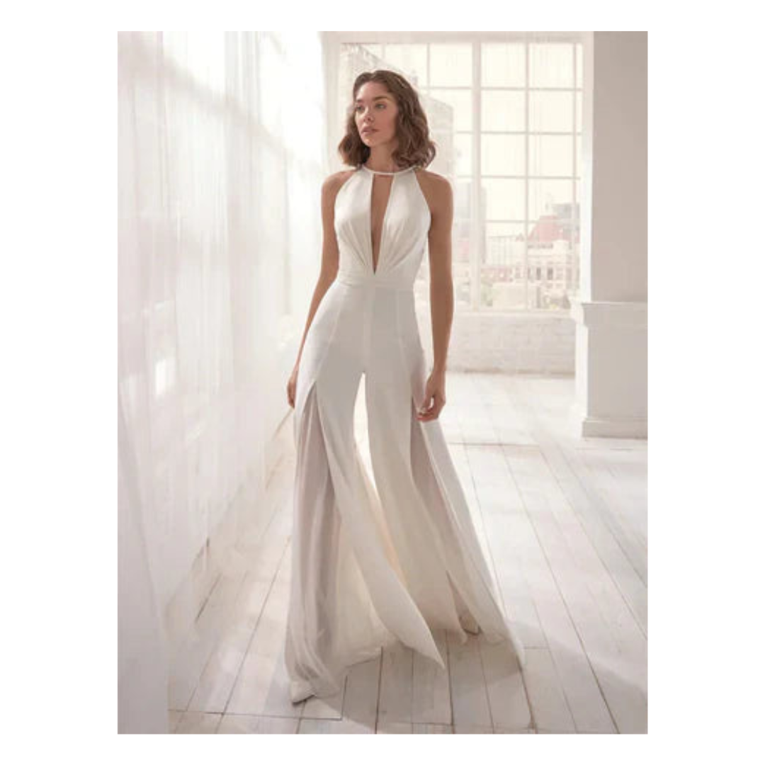 Jumpsuit V-hals Wijde Pijpen Zomerjurk Dames - Mode Vibes