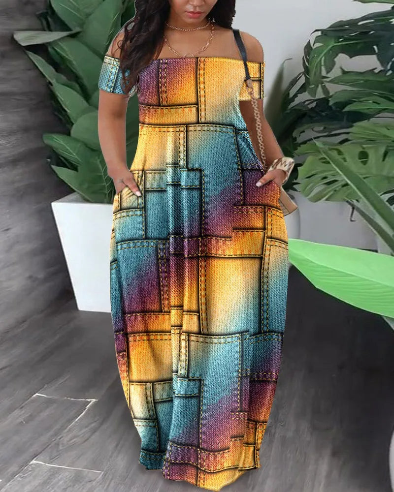 Plus-Size Safari Jurk Kleurrijk en Stijlvol