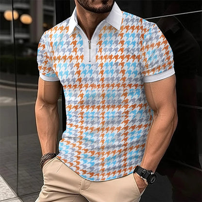 Plus Size Polo Shirt Gestreept Stijlvol voor Mannen