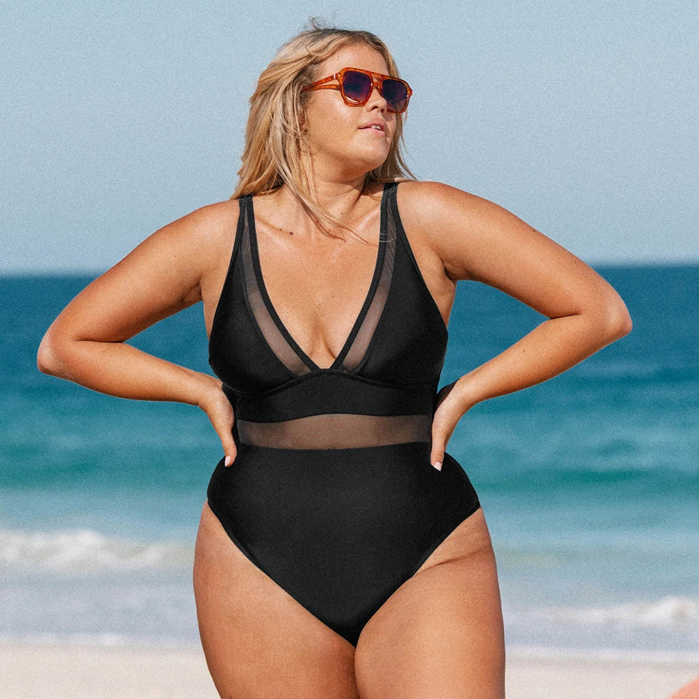 Plus-Size Badpak Sexy Stijlvol voor Dame