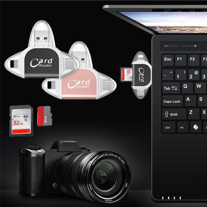 SD Kaartlezer 4-in-1 met TF en USB