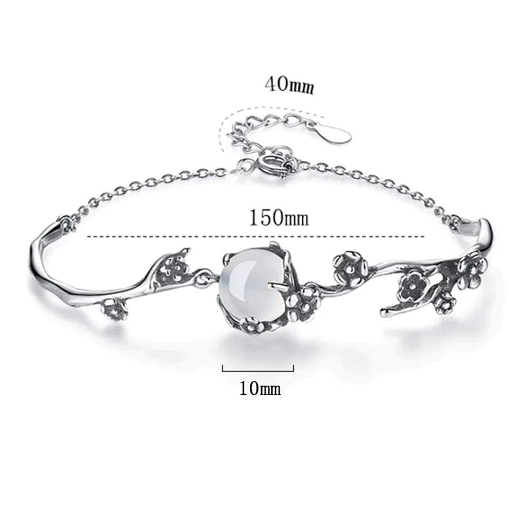 Zilveren Armband met Maansteen Edelsteen Sierarmband