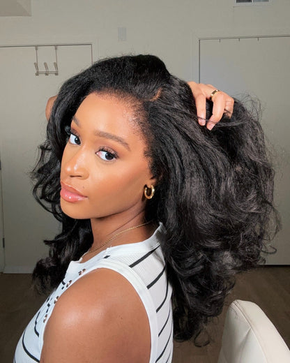 Pruik Zwarte HD Lace Body Wave Krullen