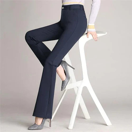 Hoge Broek Slank Uitlopende High Waist Jeans voor Vrouw