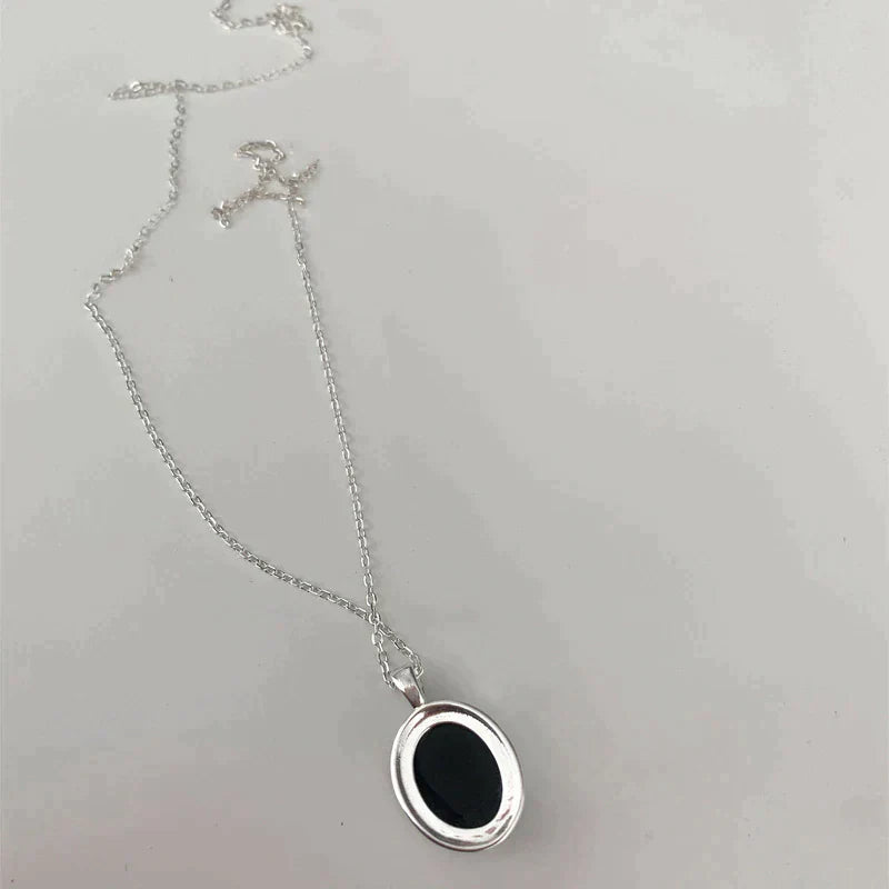 Zwarte Opalen Ketting Stijlvol en Elegант