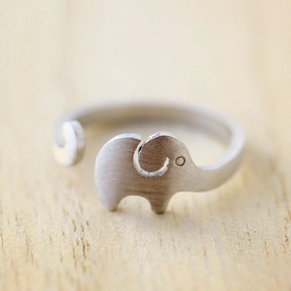 Olifant Ring Zilver Verstelbaar Schattig Model