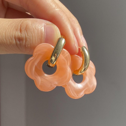 Gouden Oorbellen met Bloemen Valeria Verguld
