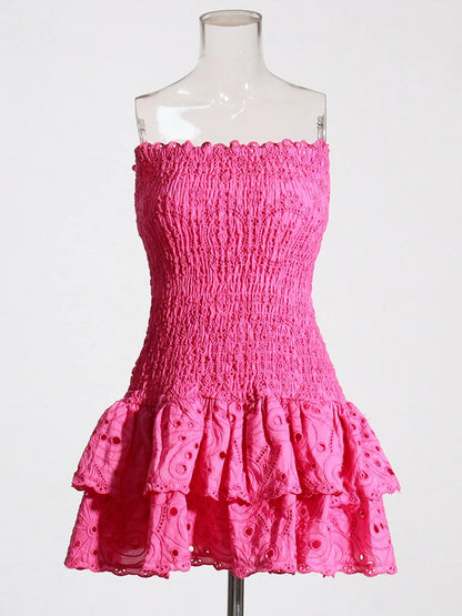 Mini Feestjurk Strapless Trendy Jurk voor Vrouw