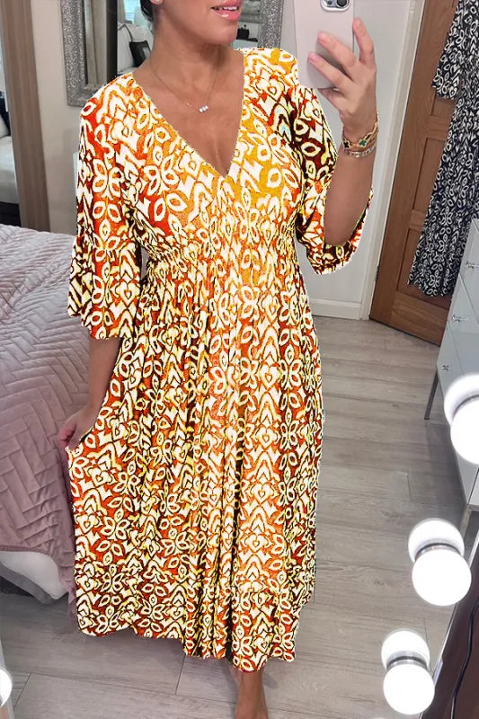 Sérène Bohemian V-hals maxi-jurk
