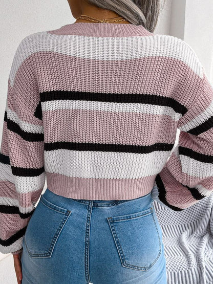 Dames Crop Trui Gestreept Kort Model