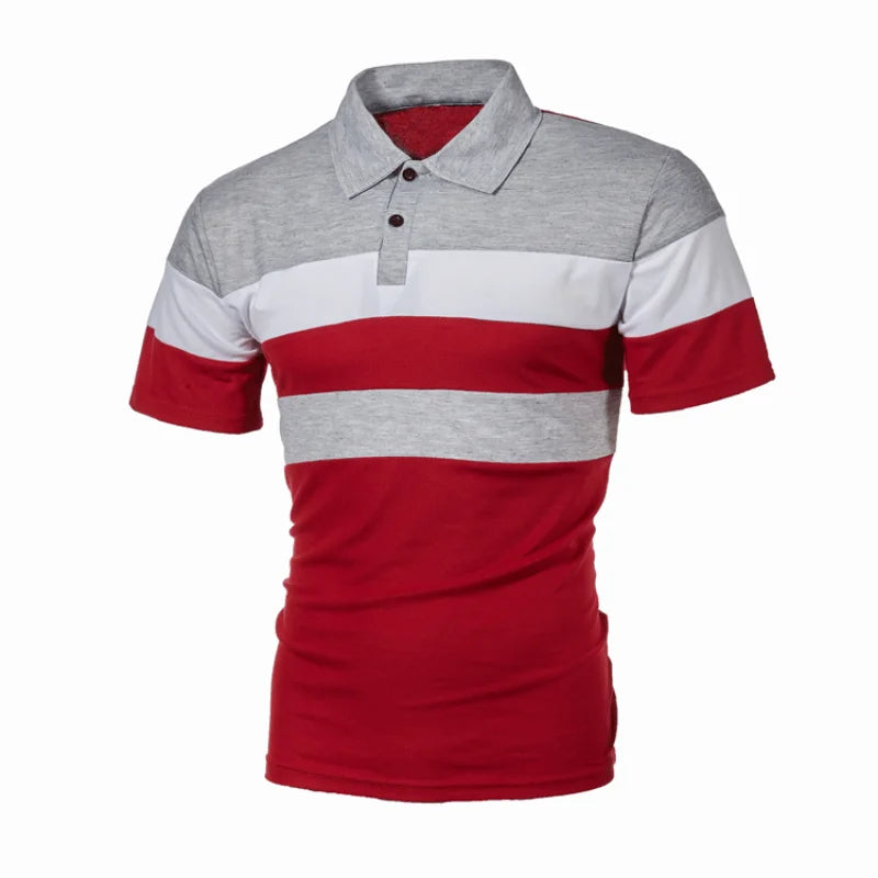Plus Size Polo Shirt Gestreept Stijlvol voor Mannen
