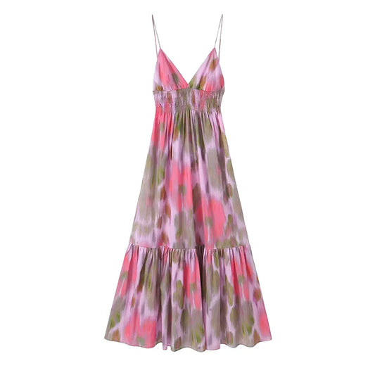 Maxi Jurk Vintage Stijl Lange Zomerjurk voor Vrouw - Mode Vibes
