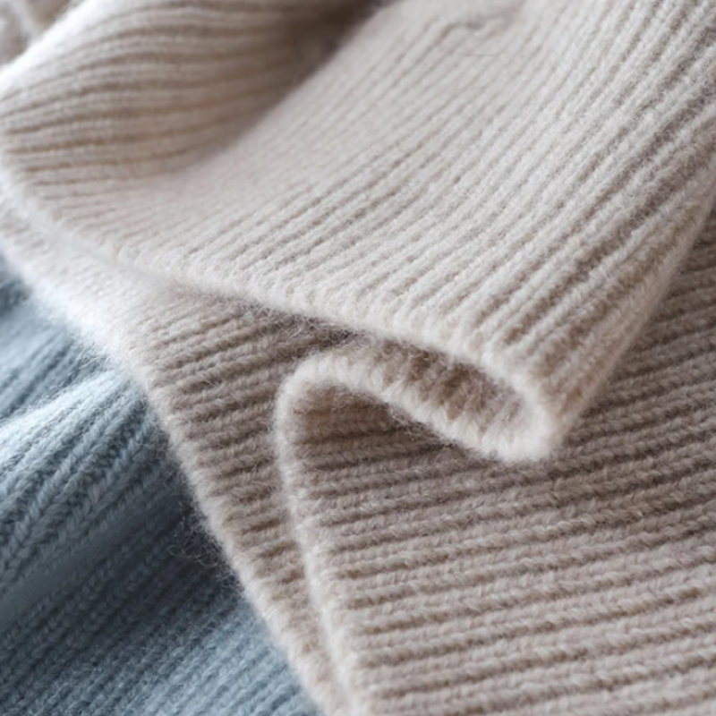Kasjmier Trui Geruit Patroon Celeste Blauw