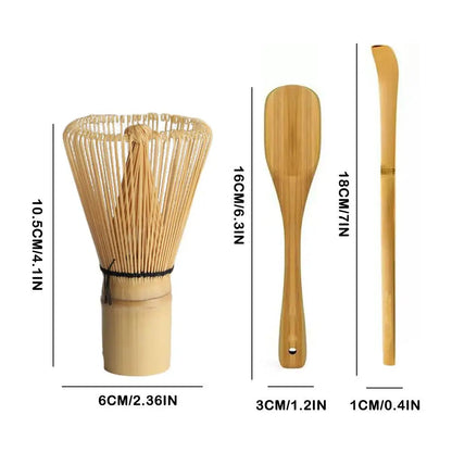 Matcha Thee Set van RVS met Theelepel en Garde
