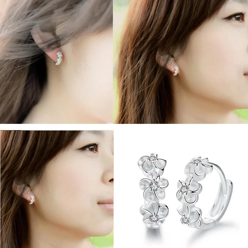 Zilveren Bloem Oorbellen Elegante Sieraden