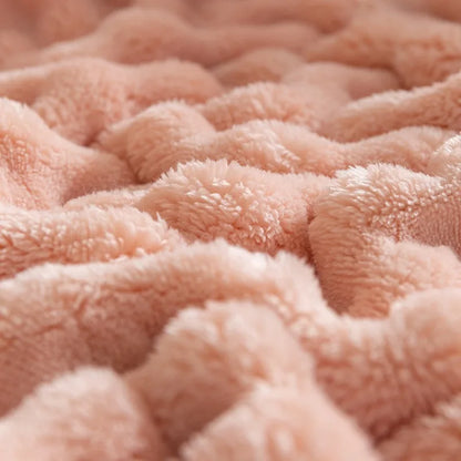 Zachte Fleece Deken met Bubbeltextuur Warm en Plush