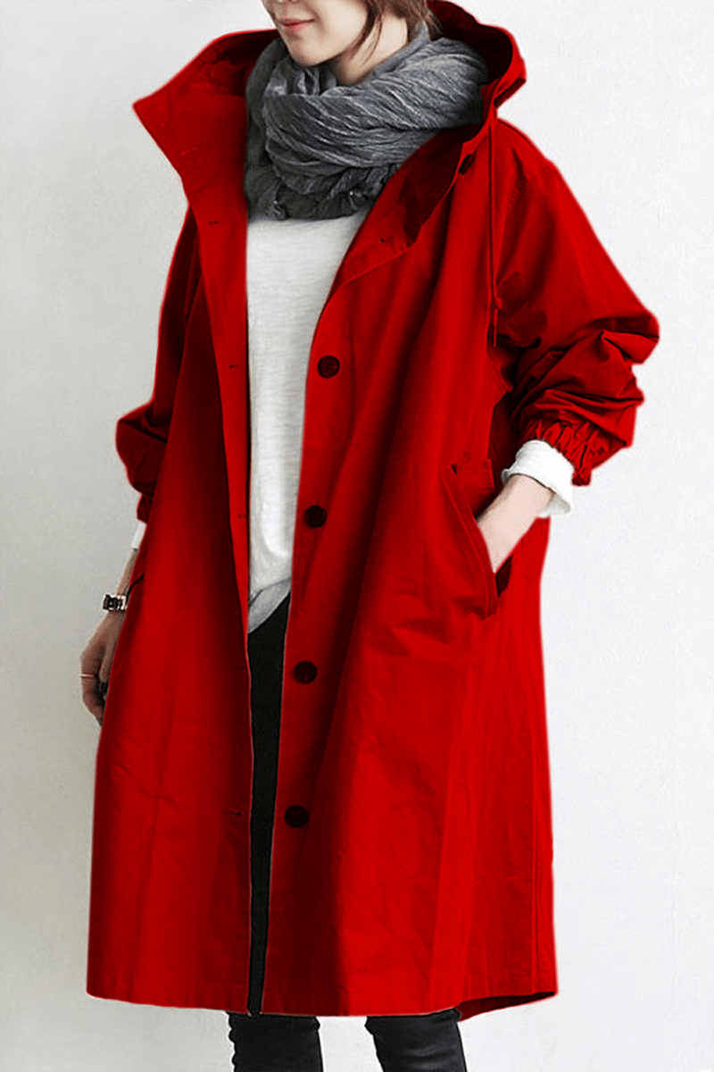 Dames Trenchcoat Waterdicht met Capuchon voor Lente en Herfst