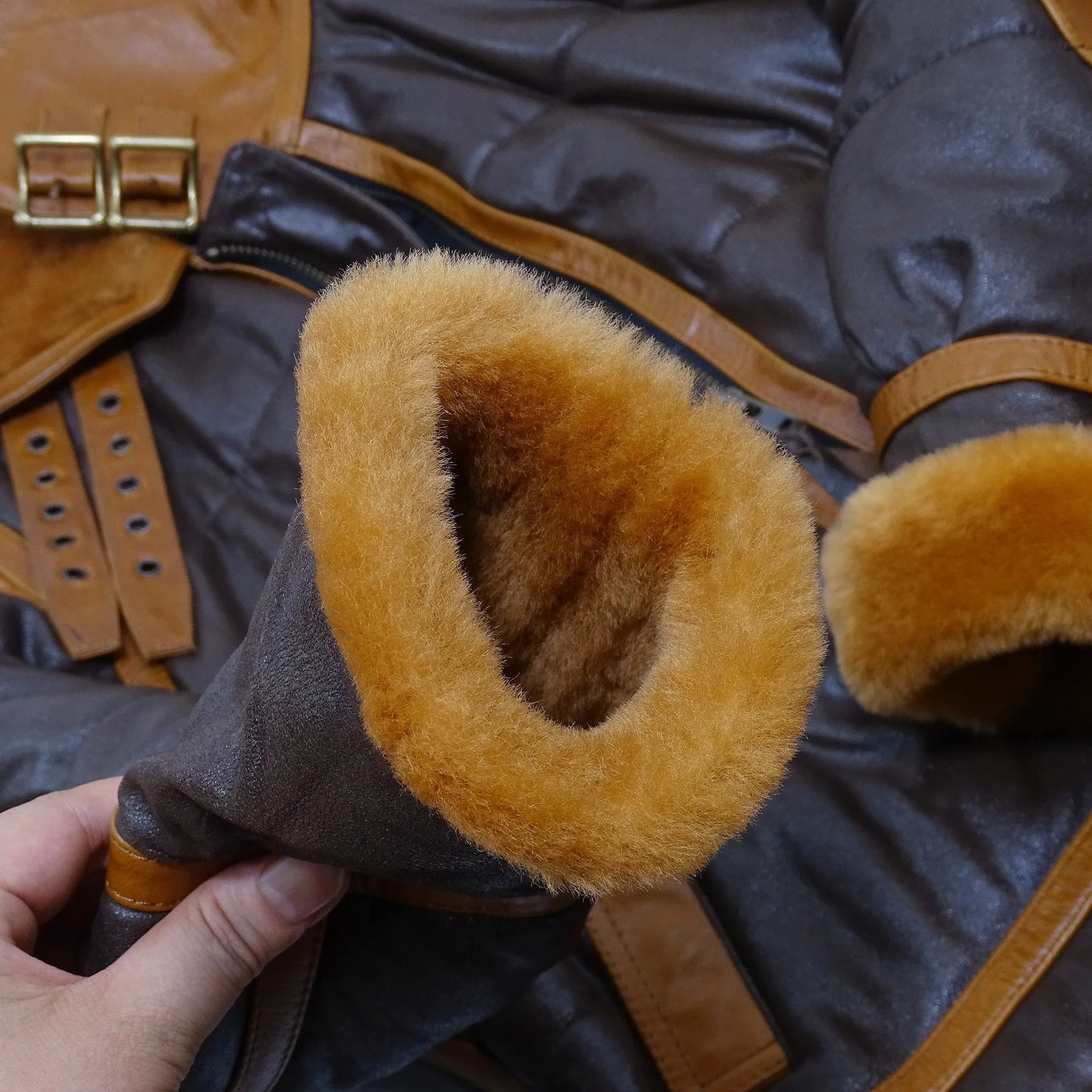 Leren Aviatorjack Stoer Warm Milan Stijl