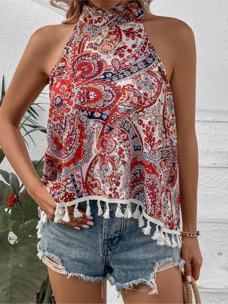 Dames Top Etnische Stijl Kleurrijk Bloemenpatroon