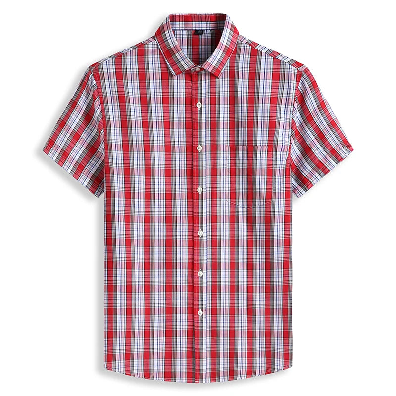 Plus Size Overhemd Katoen Trendy Voor Mannen