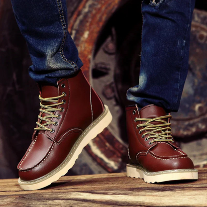 Vintage Heren Veterboots met Stevig Ontwerp