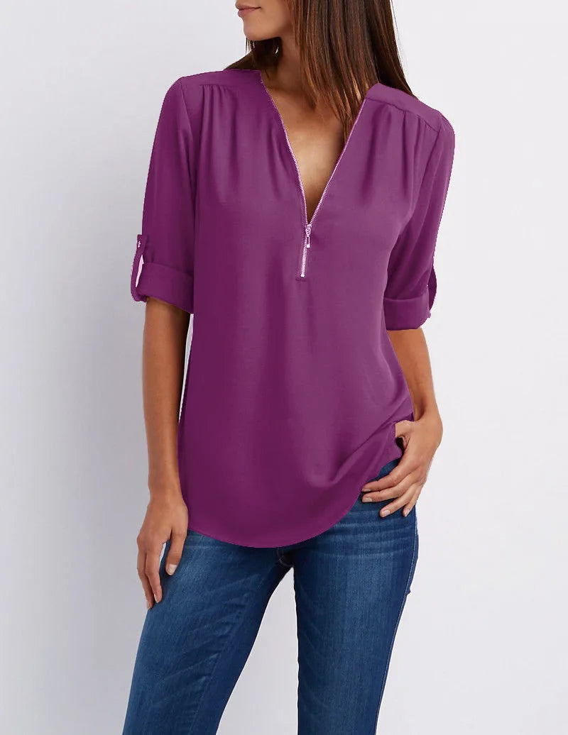 Plus-Size Blouse Casual Stijlvol voor Vrouw