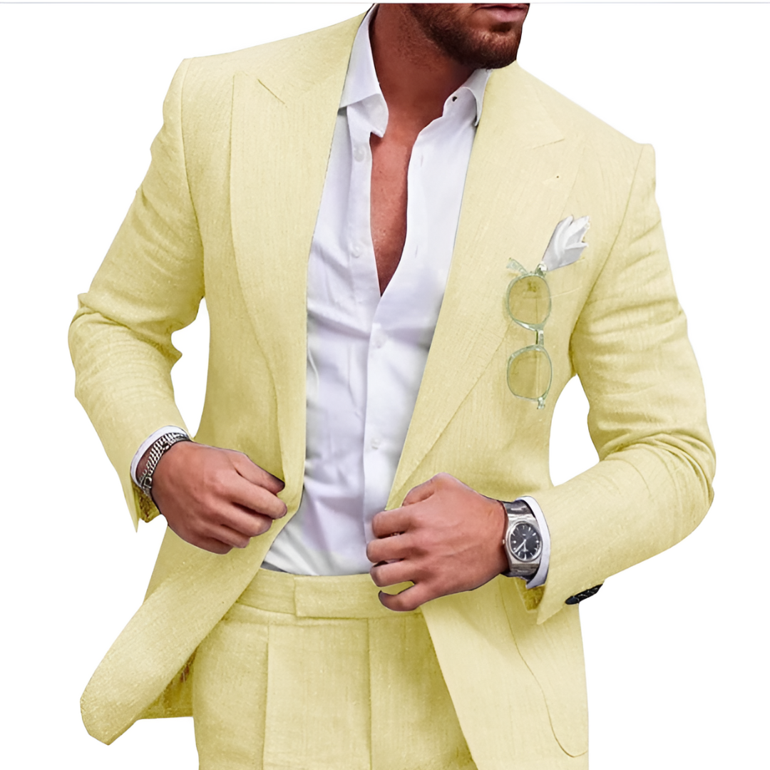 Heren Strandpak Linnen 2-Delig Zomerkleding Caden
