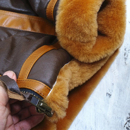 Leren Aviatorjack Stoer Warm Milan Stijl