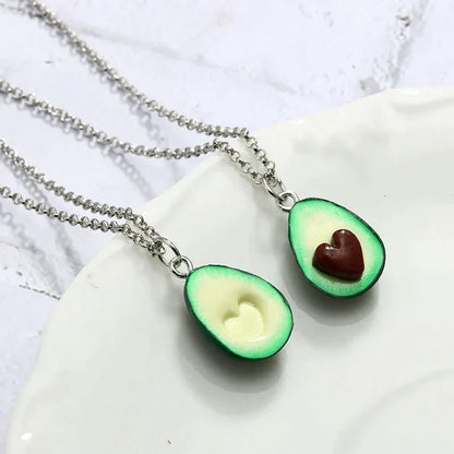 Avocadoketting Hartvormig Vriendenketting Uniek Zilver