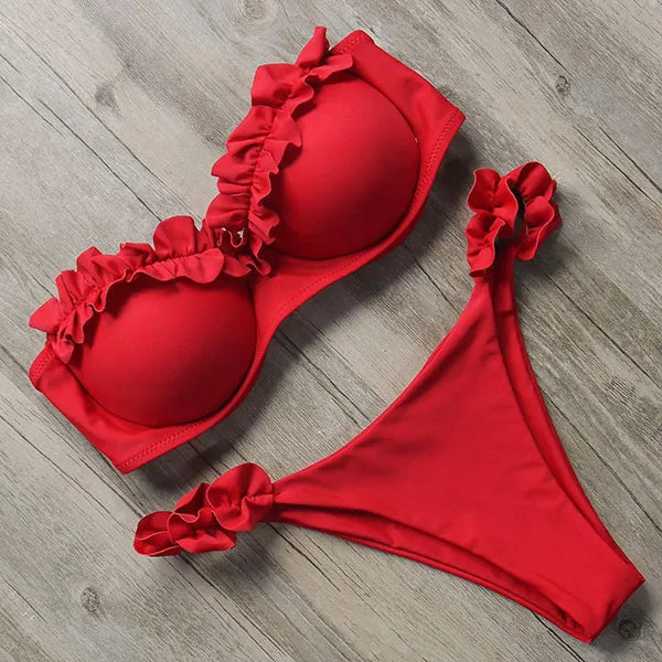 Strapless Bikini Jungle Look Sexy Dame
