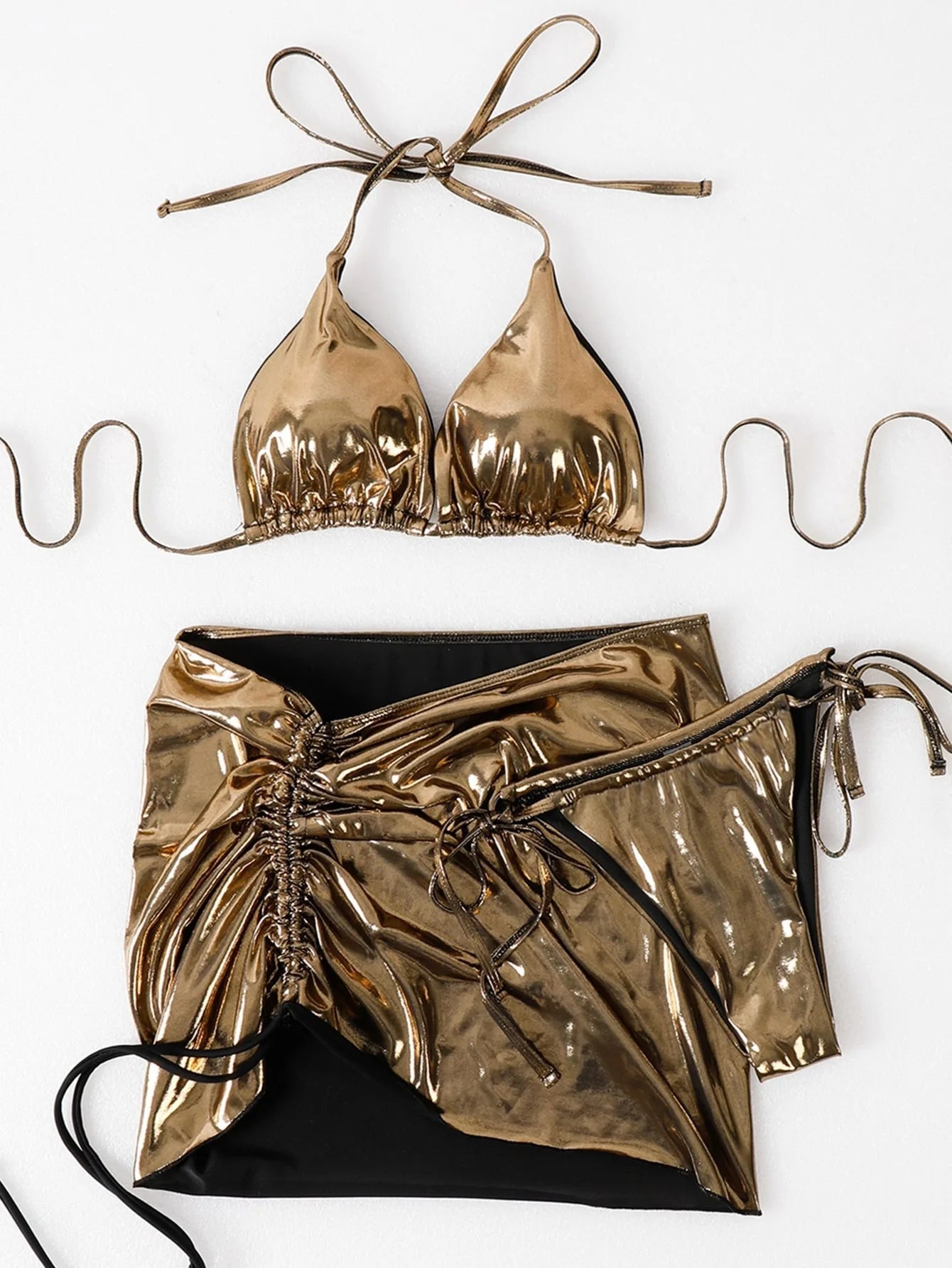 Glanzend Bikini Set Trendy Dame Badmode