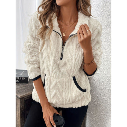 Dames Teddy Trui Warm en Comfortabel Half-Zip