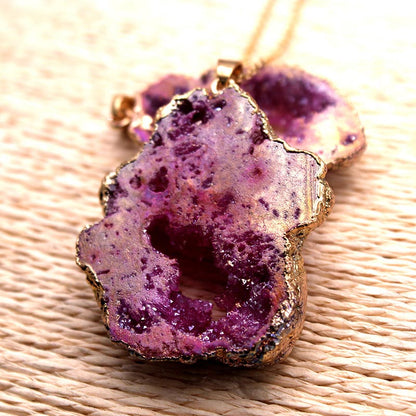 Kristallen Hanger met Natuurlijke Geode Edelsteen