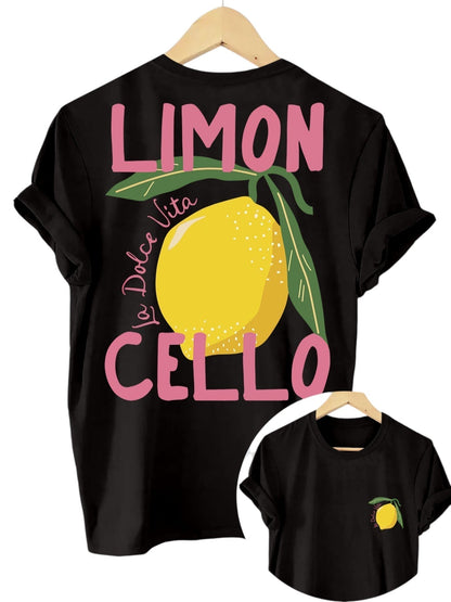 Dames Zomer Shirt met Citroen Print Oranje