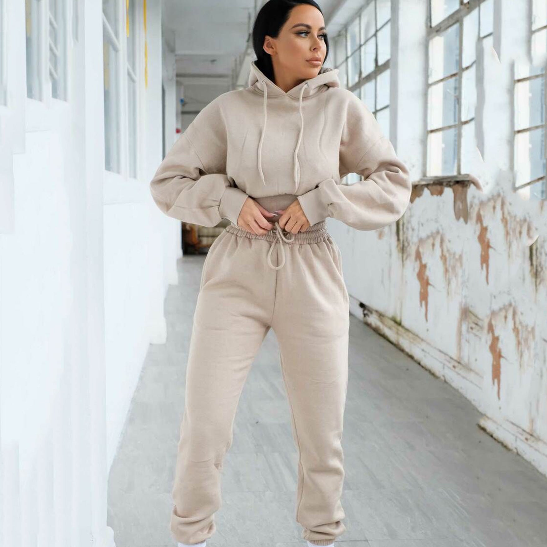 Dames Jogging Set Sportief Met Capuchon Trui en Jogger - Mode Vibes