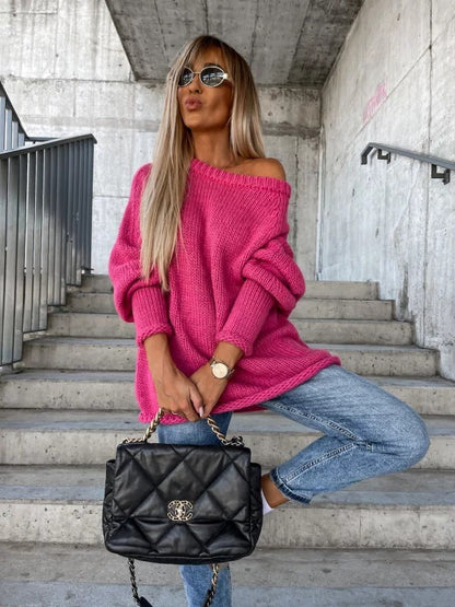 Dames Gebreide Off-shoulder Trui Stijlvol Elegante Rona