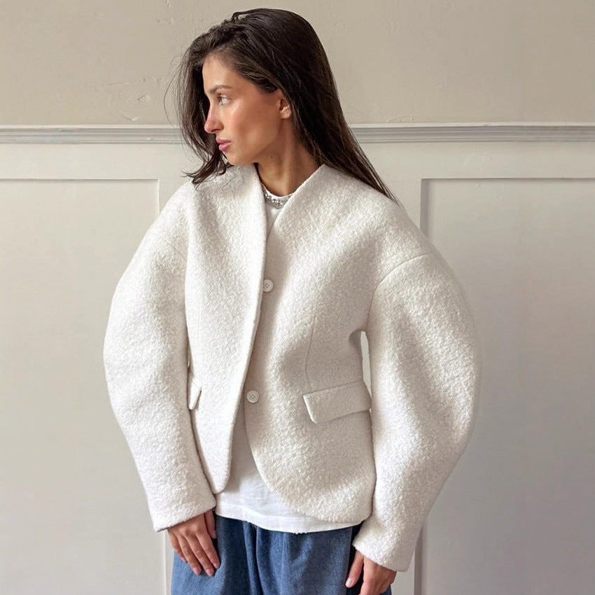 Dames Wollen Jas Luxe Modieus Warm en Stijlvol