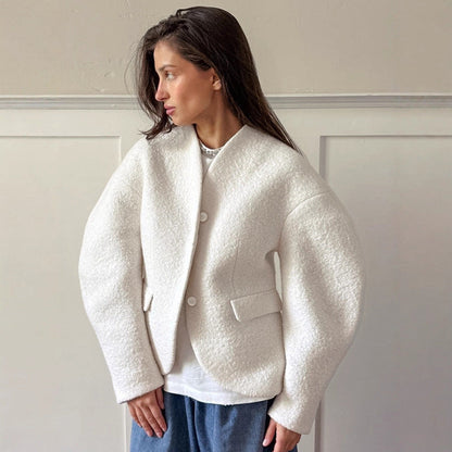 Dames Wollen Jas Luxe Modieus Warm en Stijlvol