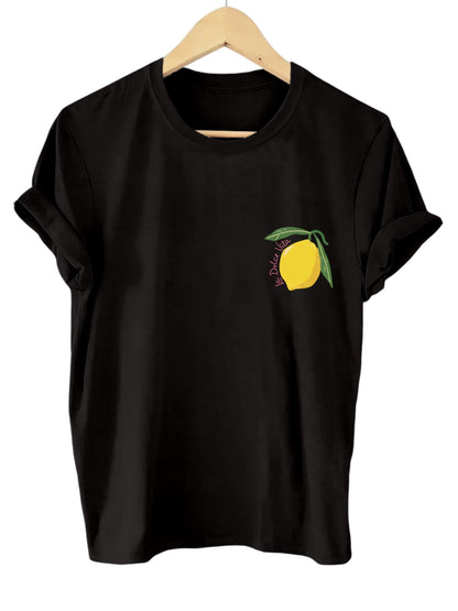Dames Zomer Shirt met Citroen Print Oranje