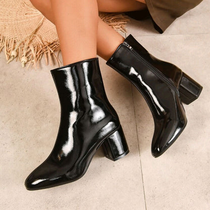Enkellaarzen met Blokhak Elegante Schoenen voor Dames