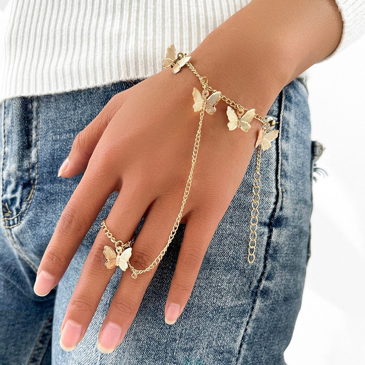 Vlinder Sieraden Set Dames Ring Armband met Ketting - Mode Vibes