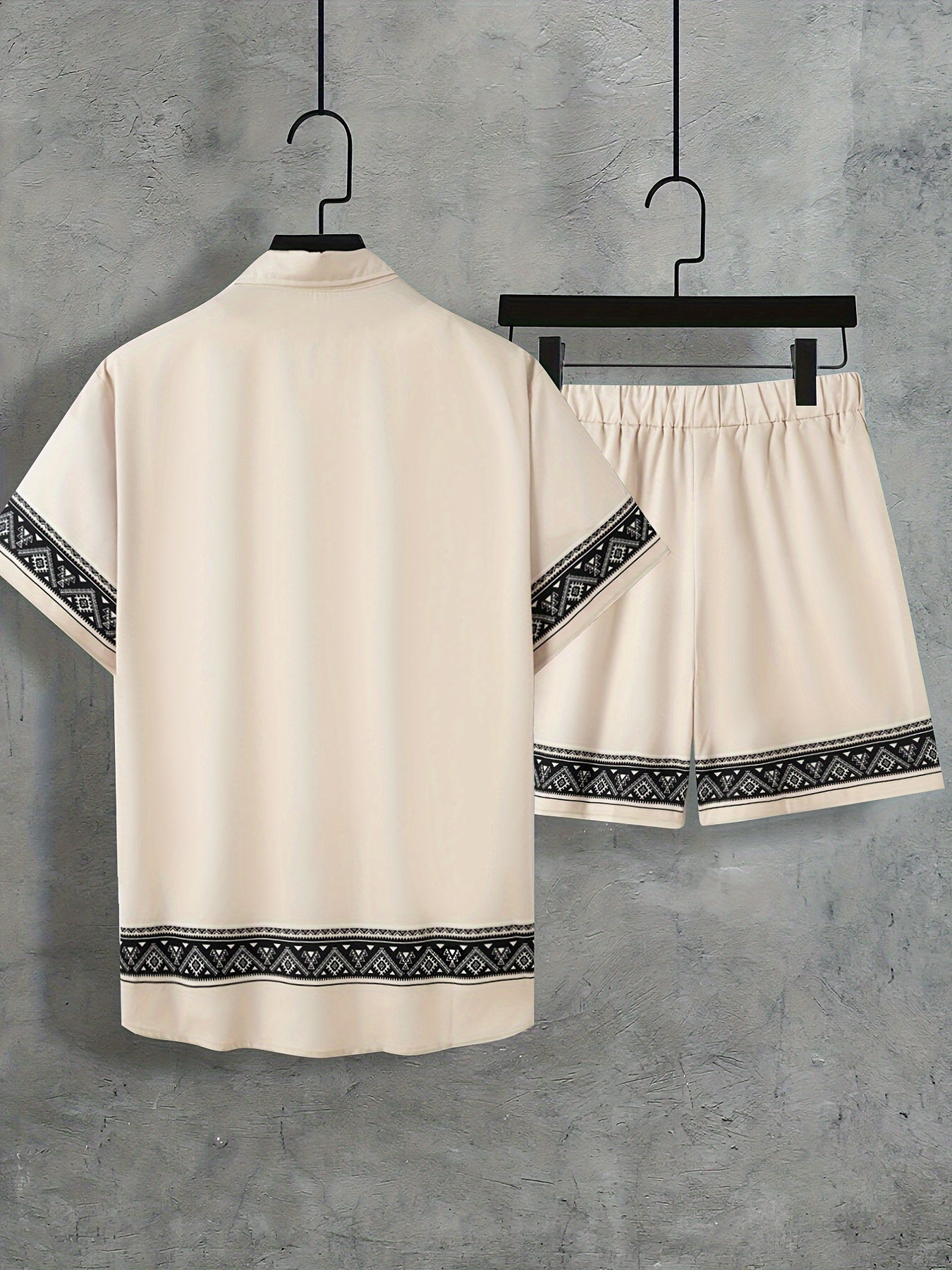 Heren Zomer Set - Tweedelig Casual Shirt en Shorts Boho Stijl
