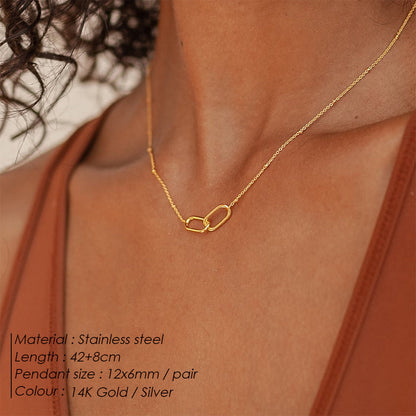 Dames Staal Ketting Ovaal Schakel Elegante Minimalistisch