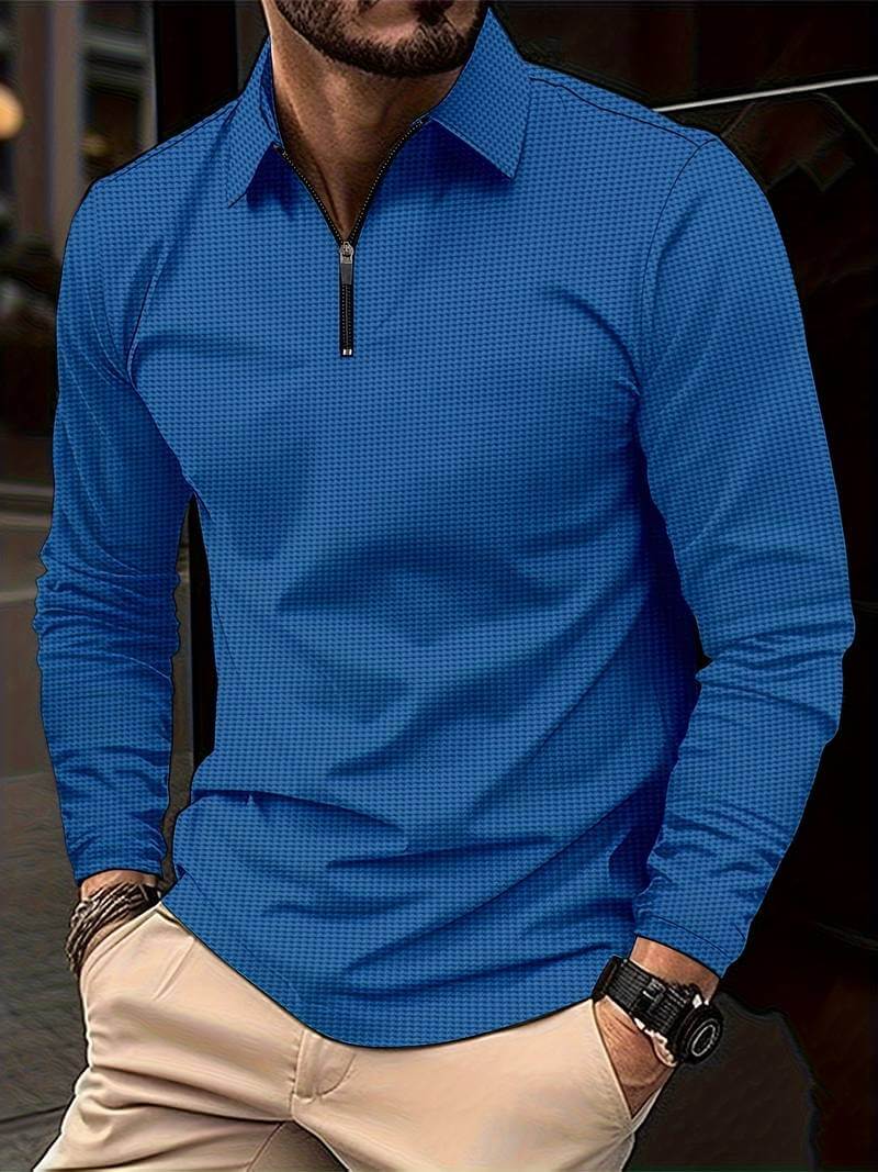 Lennox – Heren Wafelshirt met Lange Mouwen en V-Hals