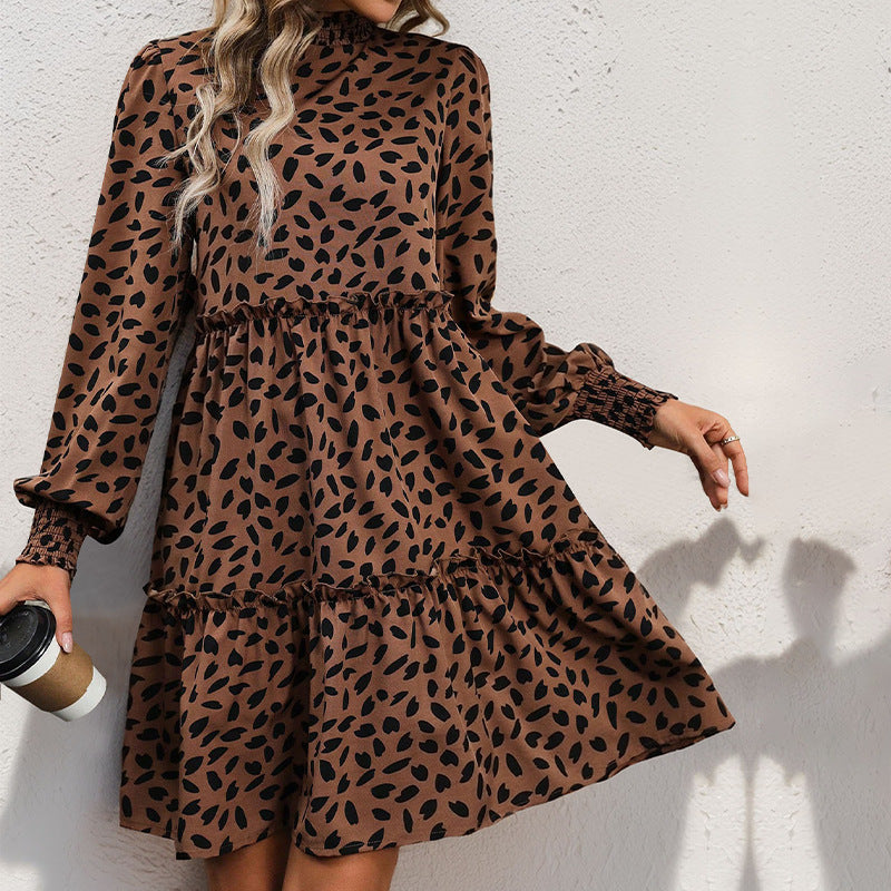 Dames Babydoll Jurk met Bloemenprint en Plooi Details - Mode Vibes