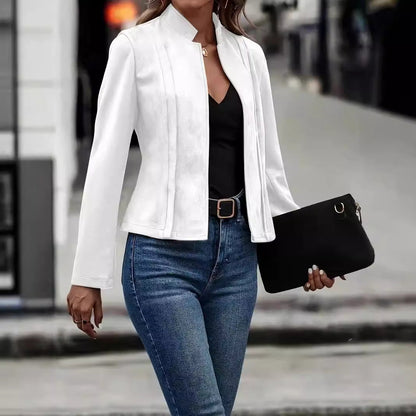 Dames Suède Jas Elegante Tijdloze Perfecte Pasvorm