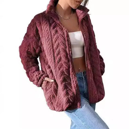 Dames Fleece Vest met Kabel Patroon Warm en Elegant